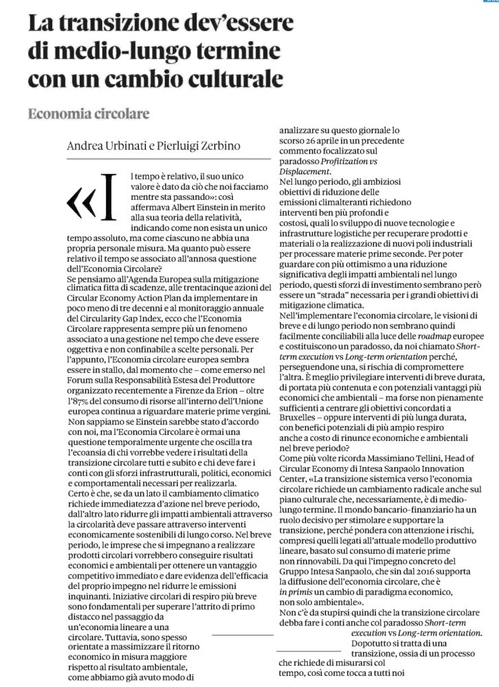 rassegna stampa - la transizione deve essere di medio lungo termine 2